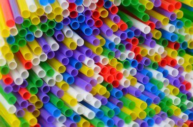 Renkli plastik içme payet, arka plan olarak kapat