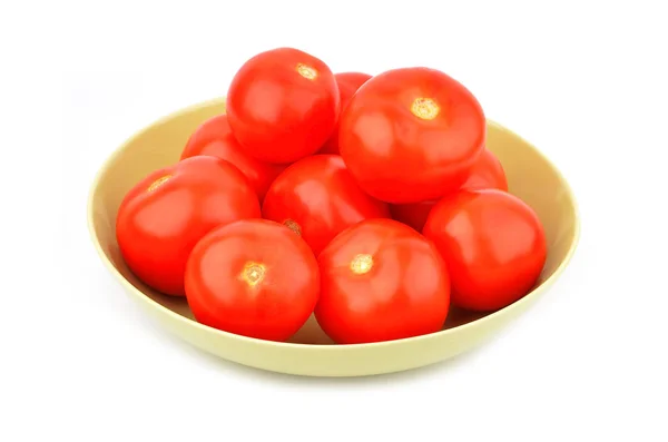 Tomate Rojo Plato Aislado Sobre Fondo Blanco — Foto de Stock