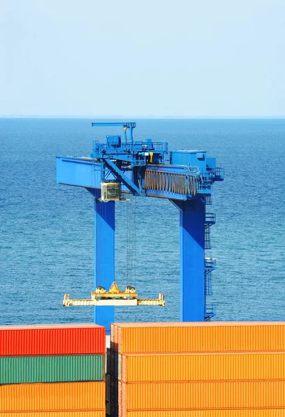 Port Cargo Crane Container Ready Shipment — Stock Photo, Image