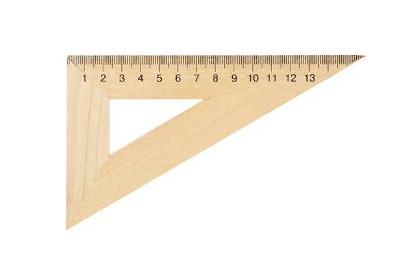 Vecchio Triangolo Legno Isolato Sfondo Bianco — Foto Stock