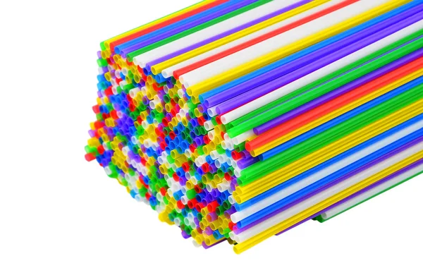 Colorful Drinking Straws Isolated White Background — Stock Photo, Image