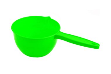 Yeşil su kepçe, beyaz arka plan üzerinde izole