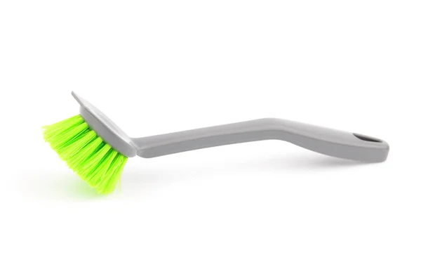 Brosse Plastique Pour Nettoyage Isolée Sur Fond Blanc — Photo