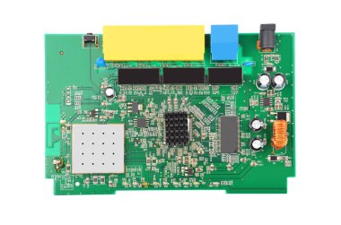 Green router motherboard clipart
