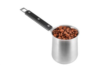 Çelik cezve kahve çekirdekleri