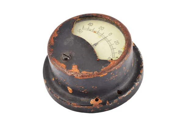 Beyaz vintage ampermetre — Stok fotoğraf