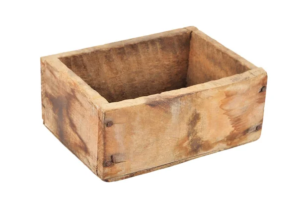 Caja de madera en blanco —  Fotos de Stock