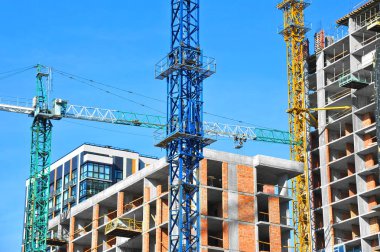 Vinç ve highrise şantiye