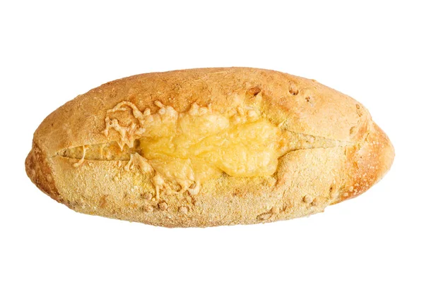 Maisbrot mit Käse gebacken. isolieren auf weißem Hintergrund — Stockfoto