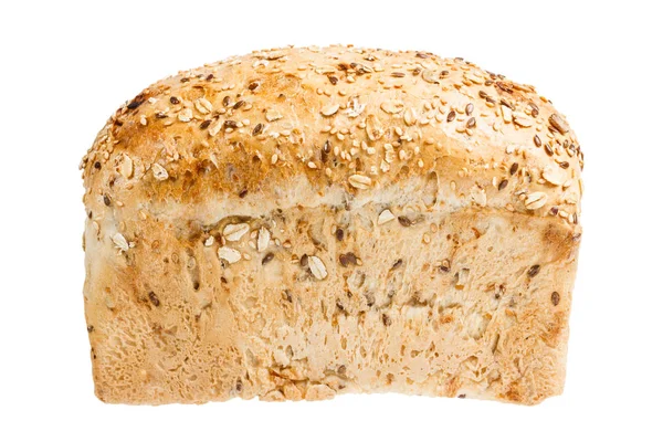 Brot mit Sesam, Leinsamen und Karotten. isolieren auf weißem Hintergrund — Stockfoto
