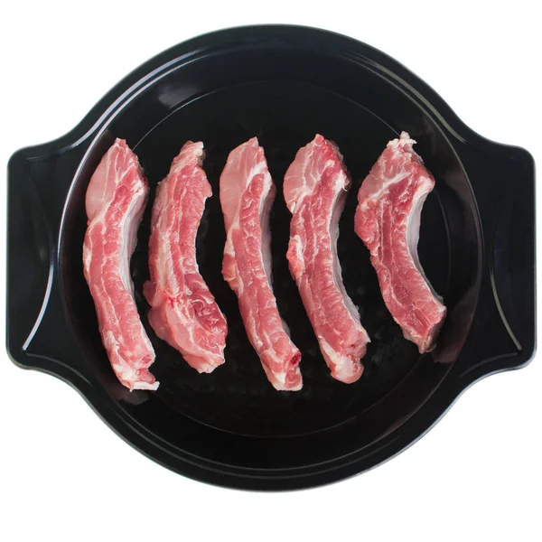 Pork Ribs Baking Dish White Background Isolate — Stock Photo, Image