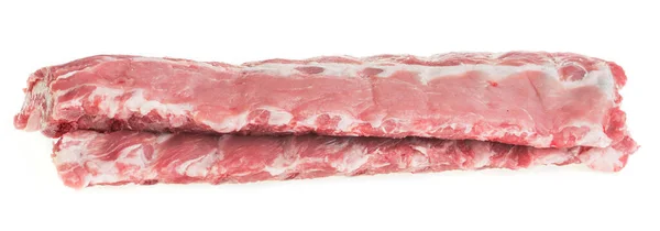 Two Raw Pork Ribs White Background Isolate — Stock Photo, Image
