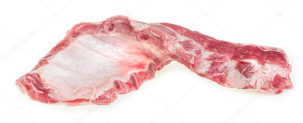 Raw pork ribs on a white background isolate