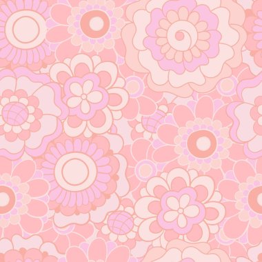 pembe çiçekler vektör desen yinelenen doodle, tekstil baskı, yeni yıl eğlencesi daveti, ambalaj, menü tasarımı, scrapbooking, şablon için kullanın