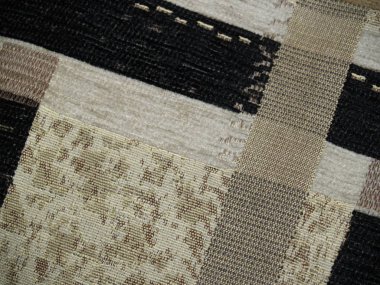 Çizgiler ve bir ekose ile kalın dokuma tuval