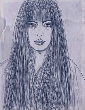 kalın saç kozmetik ve moda için tasarlanmış olan kadın portresi