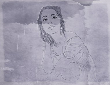 kalın saç kozmetik ve moda için tasarlanmış olan kadın portresi