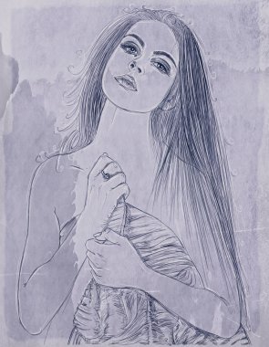 kalın saç kozmetik ve moda için tasarlanmış olan kadın portresi