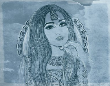 kalın saç kozmetik ve moda için tasarlanmış olan kadın portresi