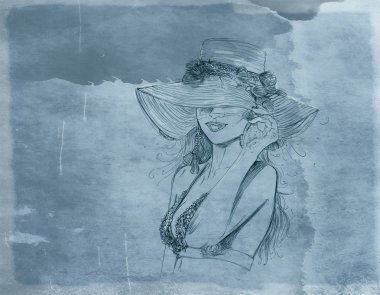 kalın saç kozmetik ve moda için tasarlanmış olan kadın portresi