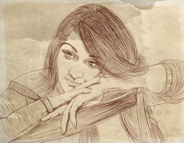 kalın saç kozmetik ve moda afiş için tasarlanmış olan kadın portresi               