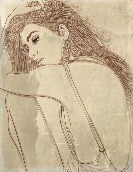 Retrato Mulher Com Cabelo Grosso Projetado Para Cosméticos Banner Moda — Fotografia de Stock