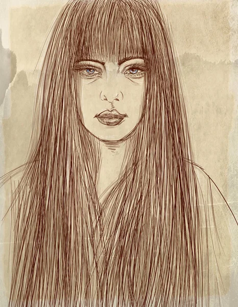 kalın saç kozmetik ve moda afiş için tasarlanmış olan kadın portresi               