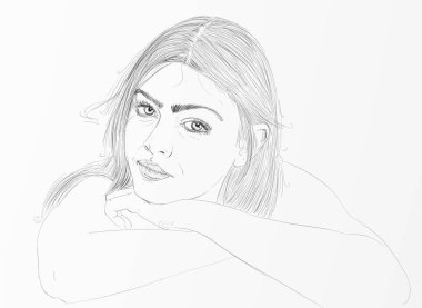 kalın saçlı kadın portresi kozmetik ve moda afiş için bu tasarlanmış 