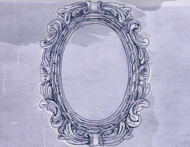 Antika eskitilmiş bir barok çerçeve.