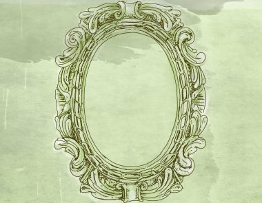 Antika eskitilmiş bir barok çerçeve.