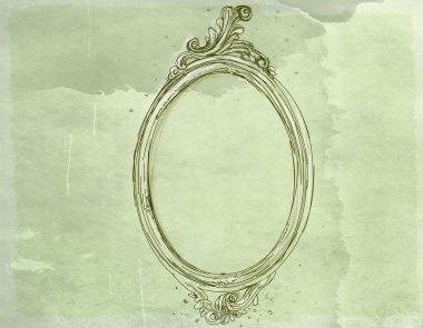 Antika eskitilmiş bir barok çerçeve.