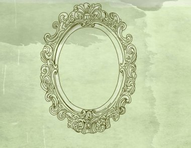 Antika eskitilmiş bir barok çerçeve.