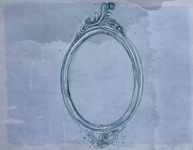 Antika eskitilmiş bir barok çerçeve.