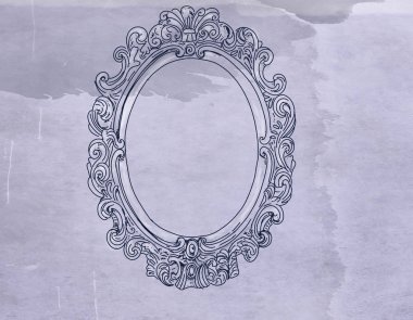 Antika eskitilmiş bir barok çerçeve.