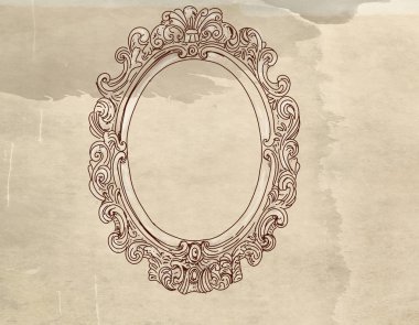 Antika eskitilmiş bir barok çerçeve.