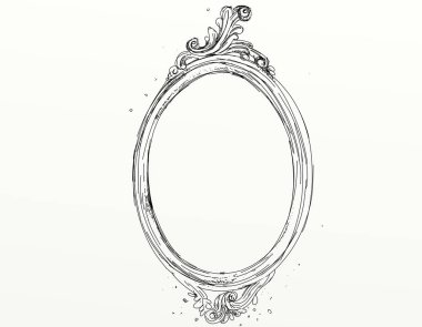 Antika eskitilmiş bir barok çerçeve.