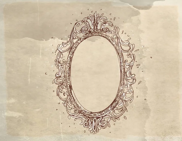 Antika eskitilmiş bir barok çerçeve.