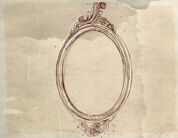 Antika eskitilmiş bir barok çerçeve.
