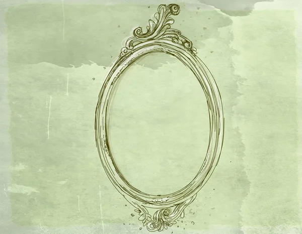 Antika eskitilmiş bir barok çerçeve.