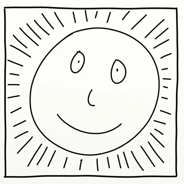 Animovaný Slunce Stylizovaných Komiksových Styl Humorista Kresby — Stock fotografie