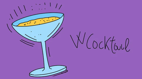 cocktail colorful drawings in pop art style