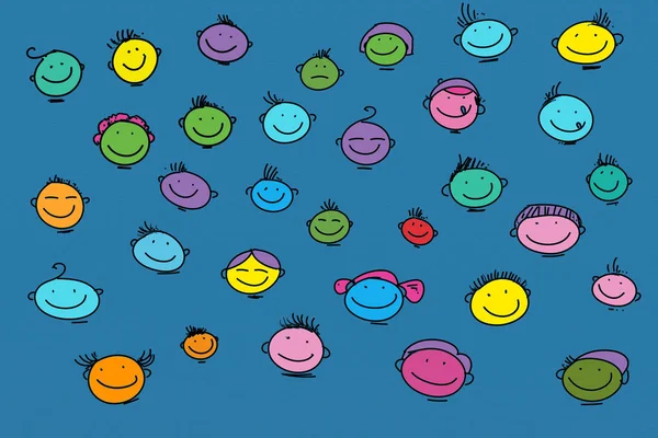 Symbol Mit Smiley Bunte Zeichnungen Pop Art Stil Bunte Zeichnungen — Stockfoto