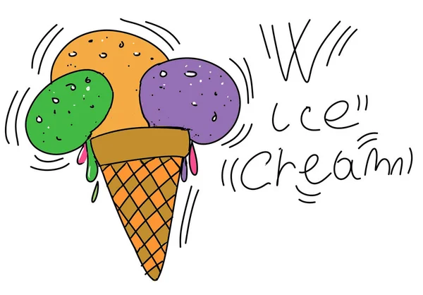 ice cream colorful drawings in pop art style