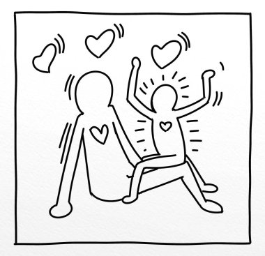 küçük bir adam pop sanat çizimleri