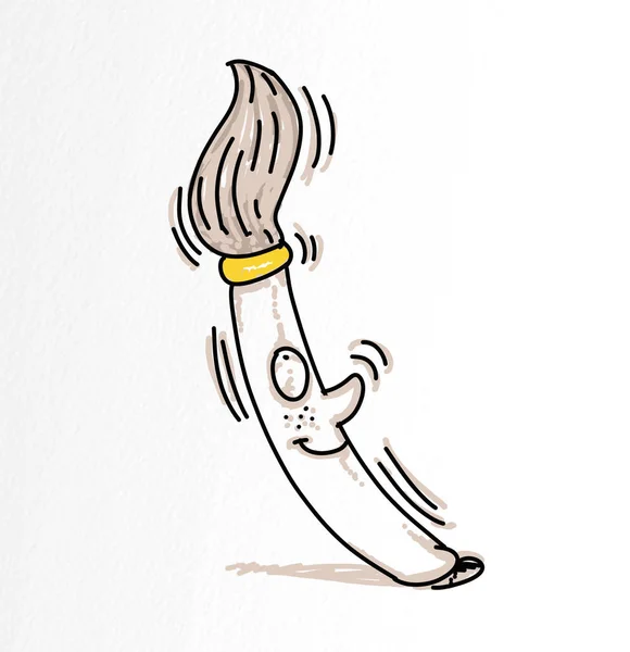 Escova Animado Que Sorri Mascotes Humoristas Para Todos Meninos Adultos — Fotografia de Stock