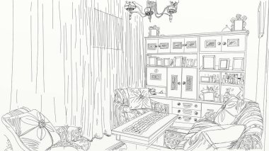 iç döşenmiş evler ve dükkanlar