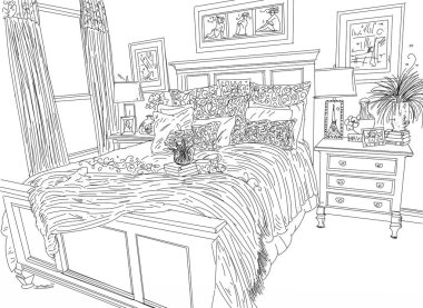 bir oda nın perspektifi iç döşenmiş evlerin yatak verir 