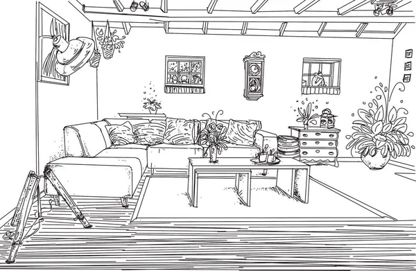 iç döşenmiş evlerin bir oturma odası umudu 