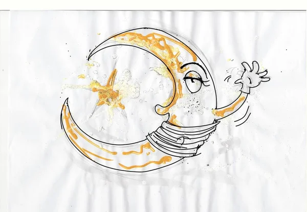 Moom Art Virus Covid Hand Painting Drawingsdrawings Invented Meartistic Comeful — 스톡 사진