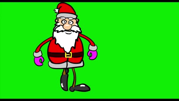 Weihnachtsmann-Tanzschleife, kommt mit Alpha — Stockvideo